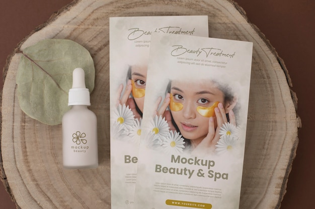 PSD cosmetic brochure mockup design