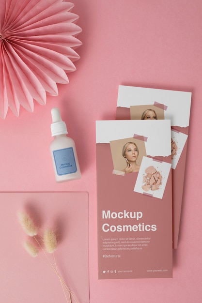 PSD cosmetic brochure mockup design