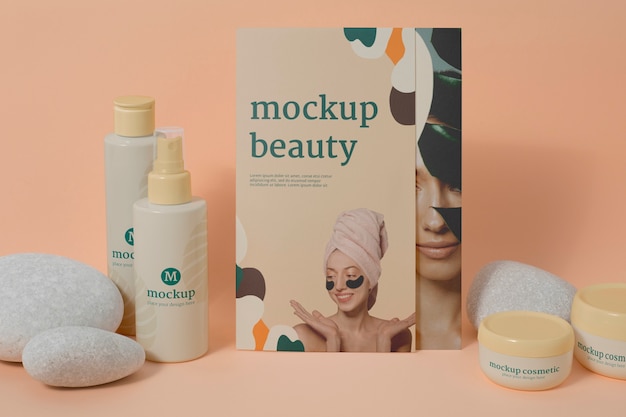 PSD cosmetic brochure mockup design