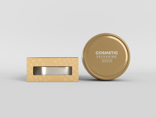 Cosmetic container packaging mockup