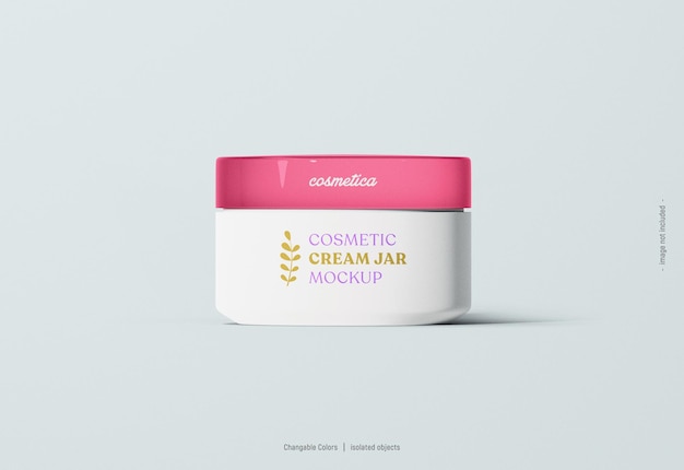 Cosmetic cream container jar mockup