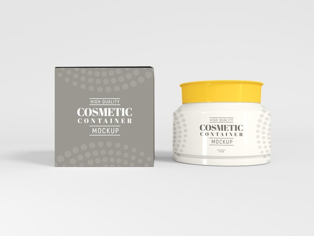 Cosmetic cream container mockup