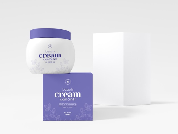 Cosmetic cream container mockup