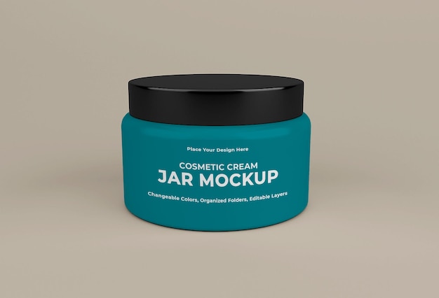 Cosmetic cream jar mockup design