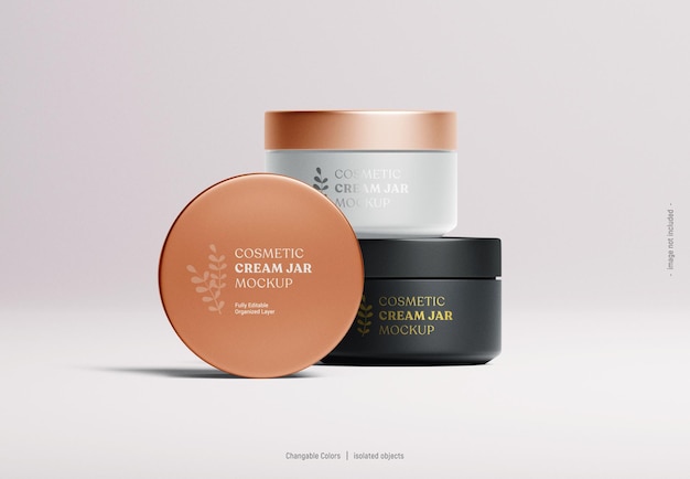 Cosmetic cream jar mockup isolated