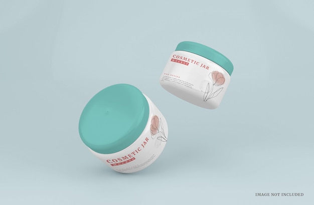 Cosmetic cream jar mockup template