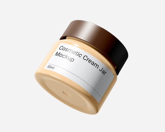 PSD cosmetic cream jar mockup