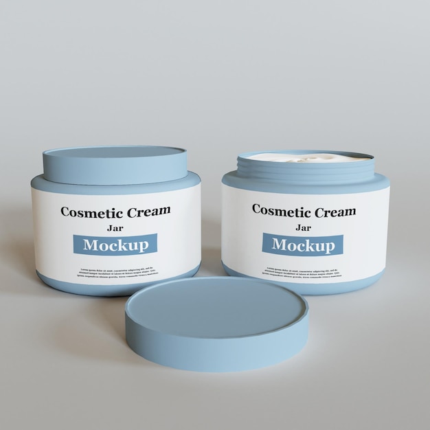 Mockup di vasetti di crema cosmetica