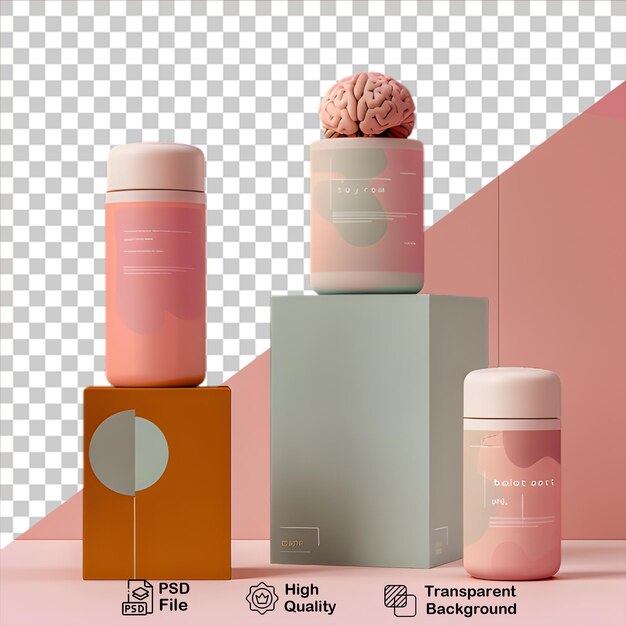 PSD modello di imballaggio di creme cosmetiche isolato su sfondo trasparente
