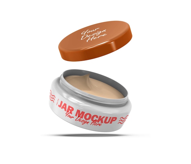 Cosmetic Cream Plastic Jar Mockup