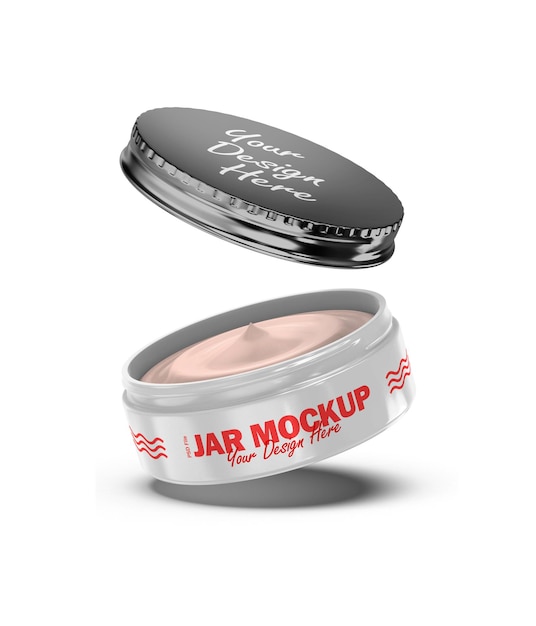 Cosmetic cream plastic jar mockup