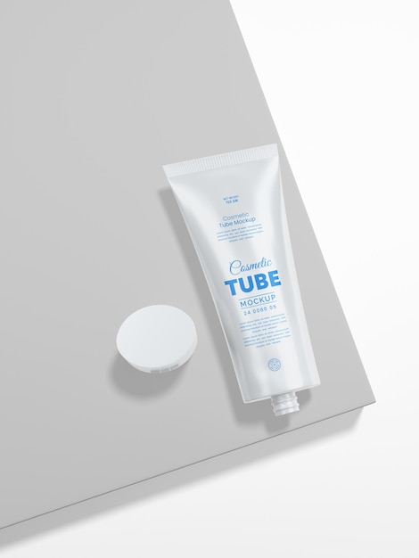 Cosmetic cream tube branding mockup