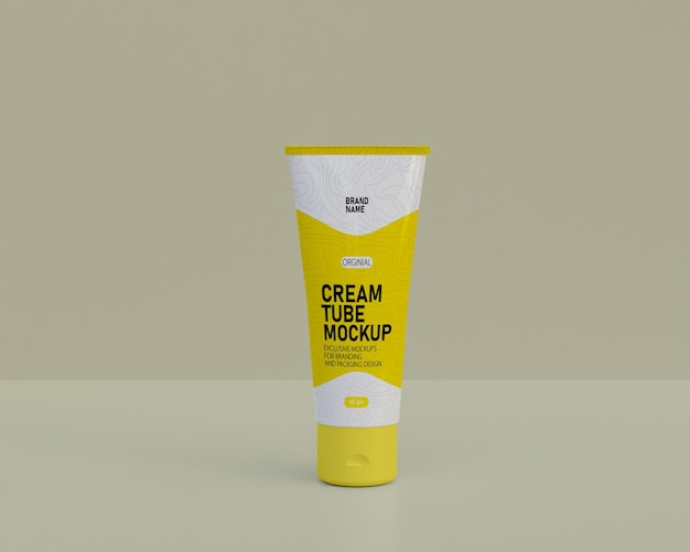 Premium PSD | Cosmetic cream tube and facewash mockup