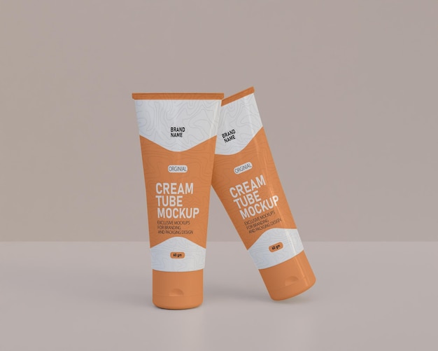 Tubo per crema cosmetica e mockup per il lavaggio del viso