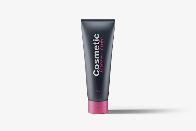 cosmetic cream tube mockup front view