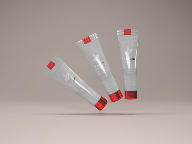 PSD cosmetic cream tube mockup