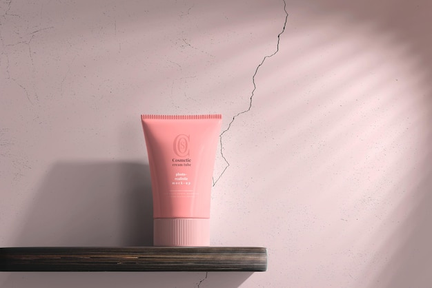 PSD cosmetic cream tube mockup