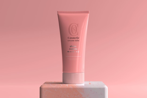 Cosmetic cream tube mockup