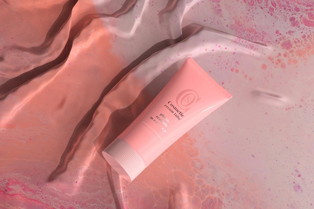 cosmetic cream tube mockup