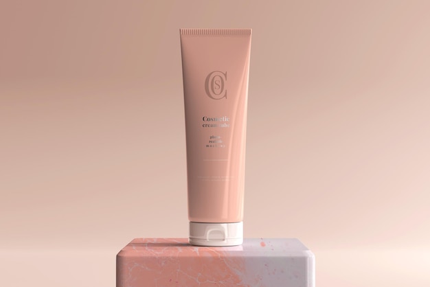 Cosmetic cream tube mockup