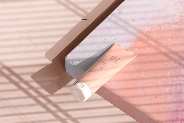 PSD cosmetic cream tube mockup