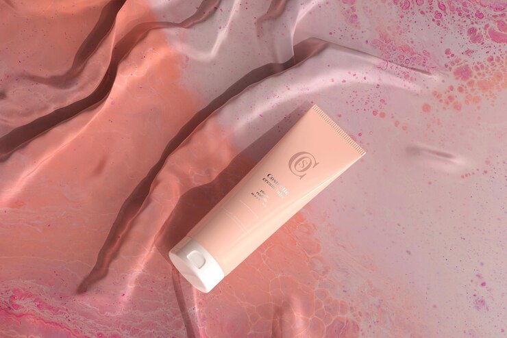 PSD cosmetic cream tube mockup