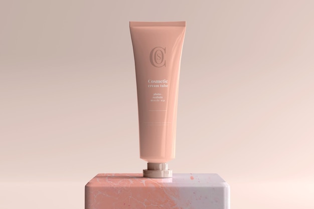 Cosmetic cream tube mockup