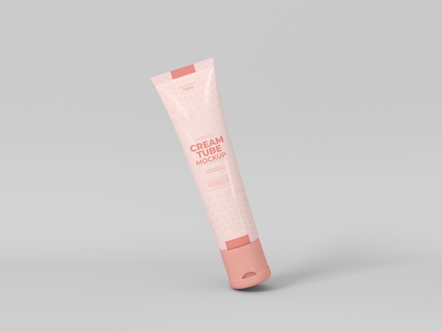 PSD cosmetic cream tube mockup