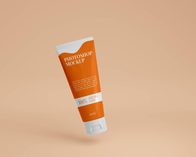 Mockup di tubo di crema cosmetica