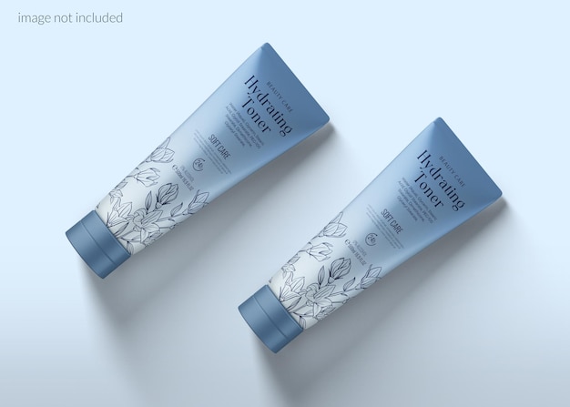 PSD cosmetic cream tube mockup