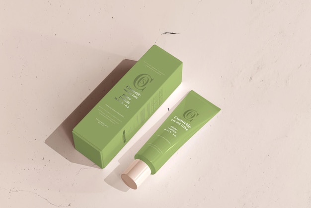 Cosmetic Cream Tube Mockup