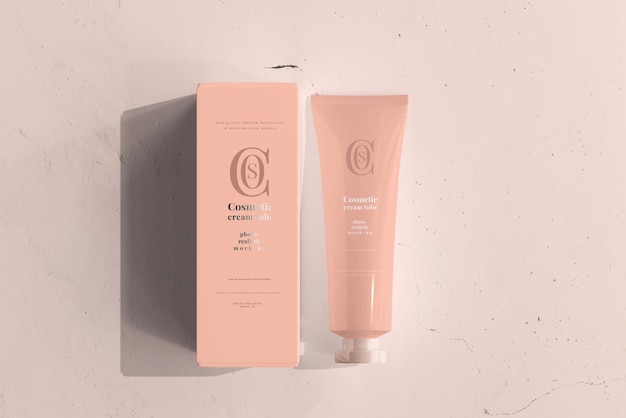 Cosmetic cream tube mockup