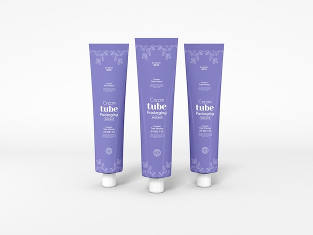 PSD mockup di imballaggio per tubi di crema cosmetica