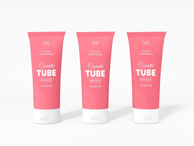 PSD cosmetic cream tube packaging mockup