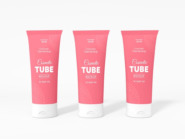 PSD mockup di imballaggio per tubi di crema cosmetica