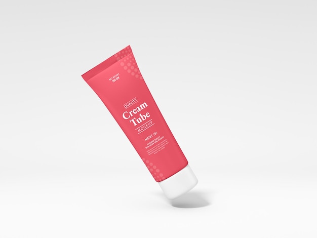 Cosmetic cream tube packaging mockup