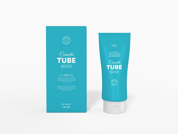 Mockup di confezione di tubi per crema cosmetica