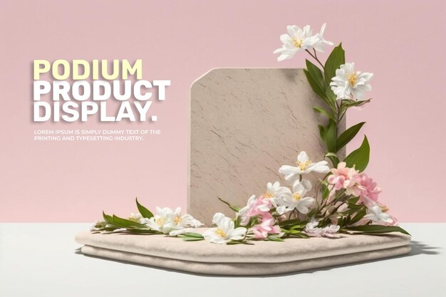 Cosmetic display product natural podium stand stone podium scene for product display 3d rendering