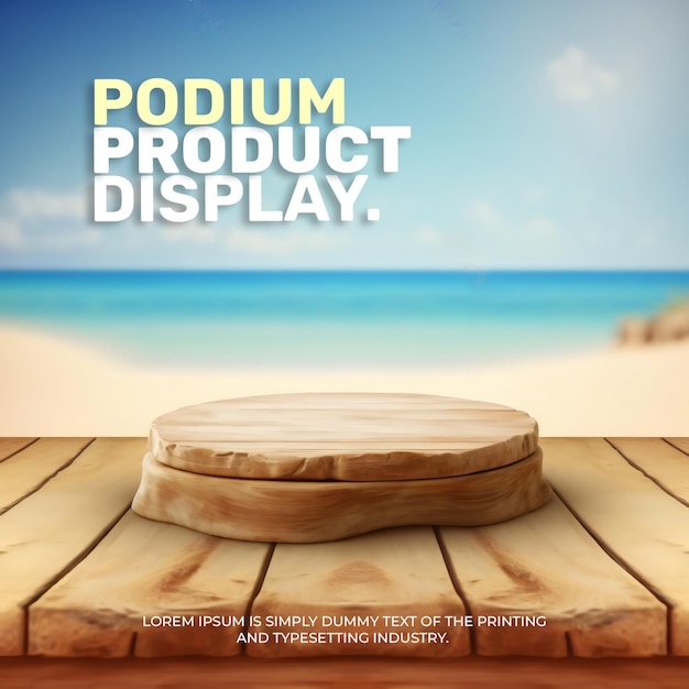 Cosmetic display product natural podium stand summer podium scene for product display 3d rendering