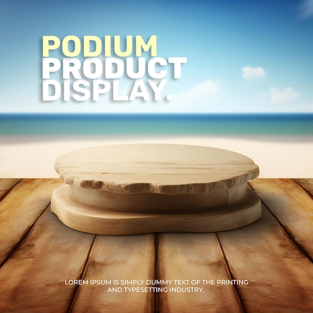 Cosmetic display product natural podium stand summer podium scene for product display 3d rendering