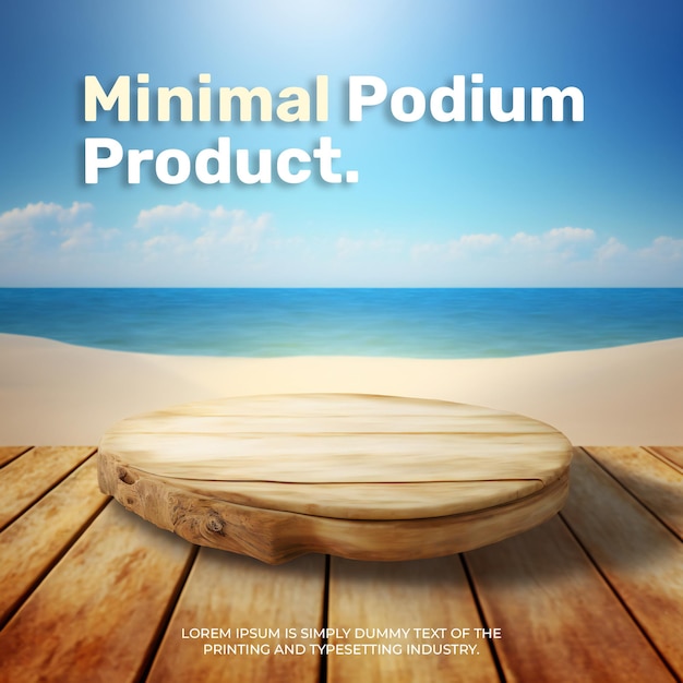 Cosmetic display product natural podium stand summer podium scene for product display 3d rendering