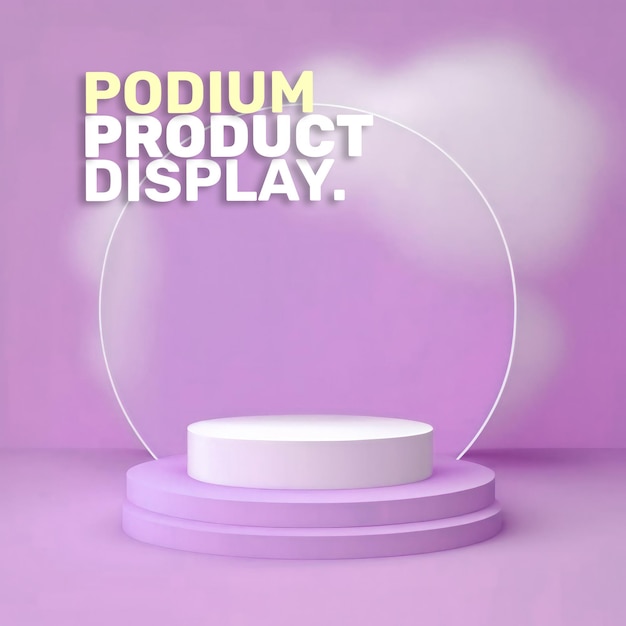 PSD cosmetic display product podium stand cloud podium scene for product display 3d rendering