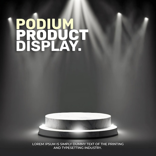 cosmetic display product podium stand neon podium scene for product display 3d rendering