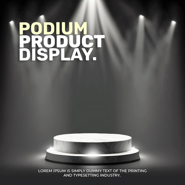 PSD cosmetic display product podium stand neon podium scene for product display 3d rendering