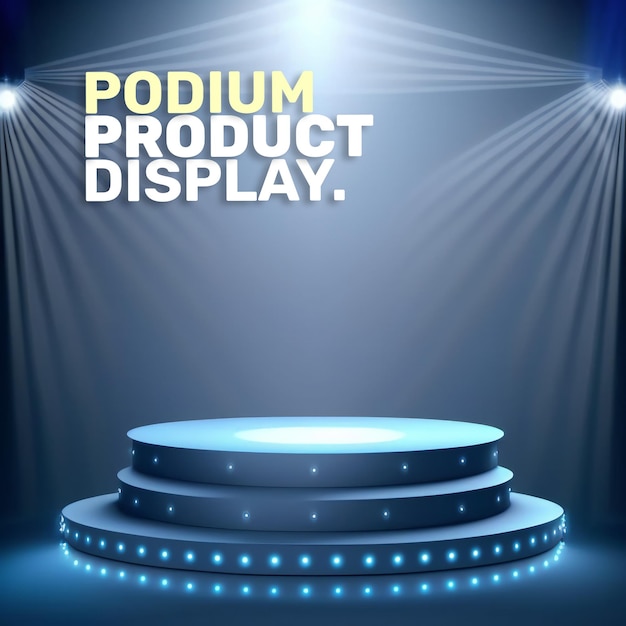 Cosmetic display product podium stand neon podium scene for product display 3d rendering