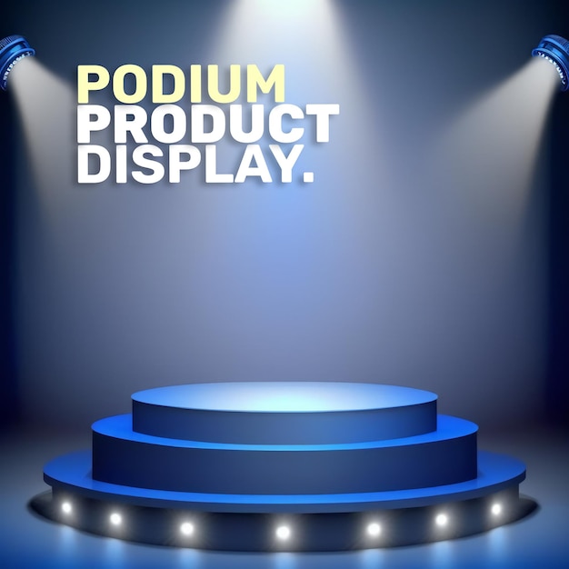 PSD cosmetic display product podium stand neon podium scene for product display 3d rendering