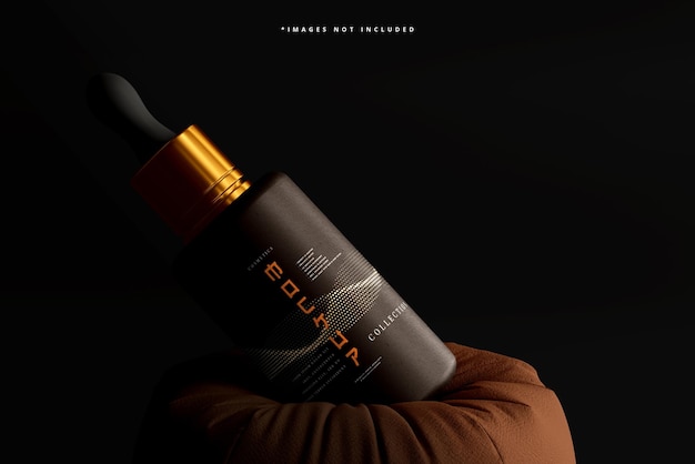 PSD cosmetic dropper bottle mockup