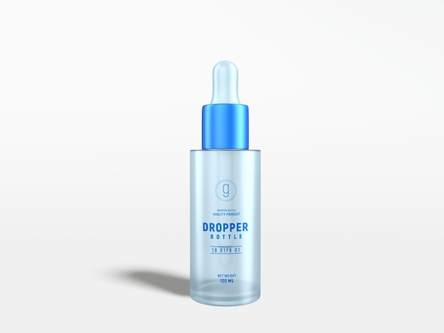 Cosmetic dropper bottle packaging mockup