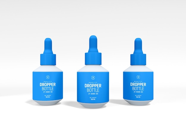 Cosmetic dropper bottle packaging mockup