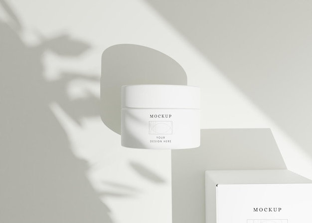 PSD cosmetic face cream jar mockup